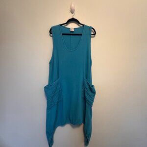 Oh My Gauze Brad Cotton Gauze Vest Turquoise L/XL Sleeveless Tunic - HS0254